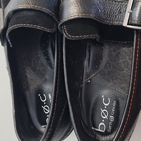 B*O*C Born Black Suede & Leather Loafer Shoes Rubber Bottoms Padded Insole - Picture 9 of 11